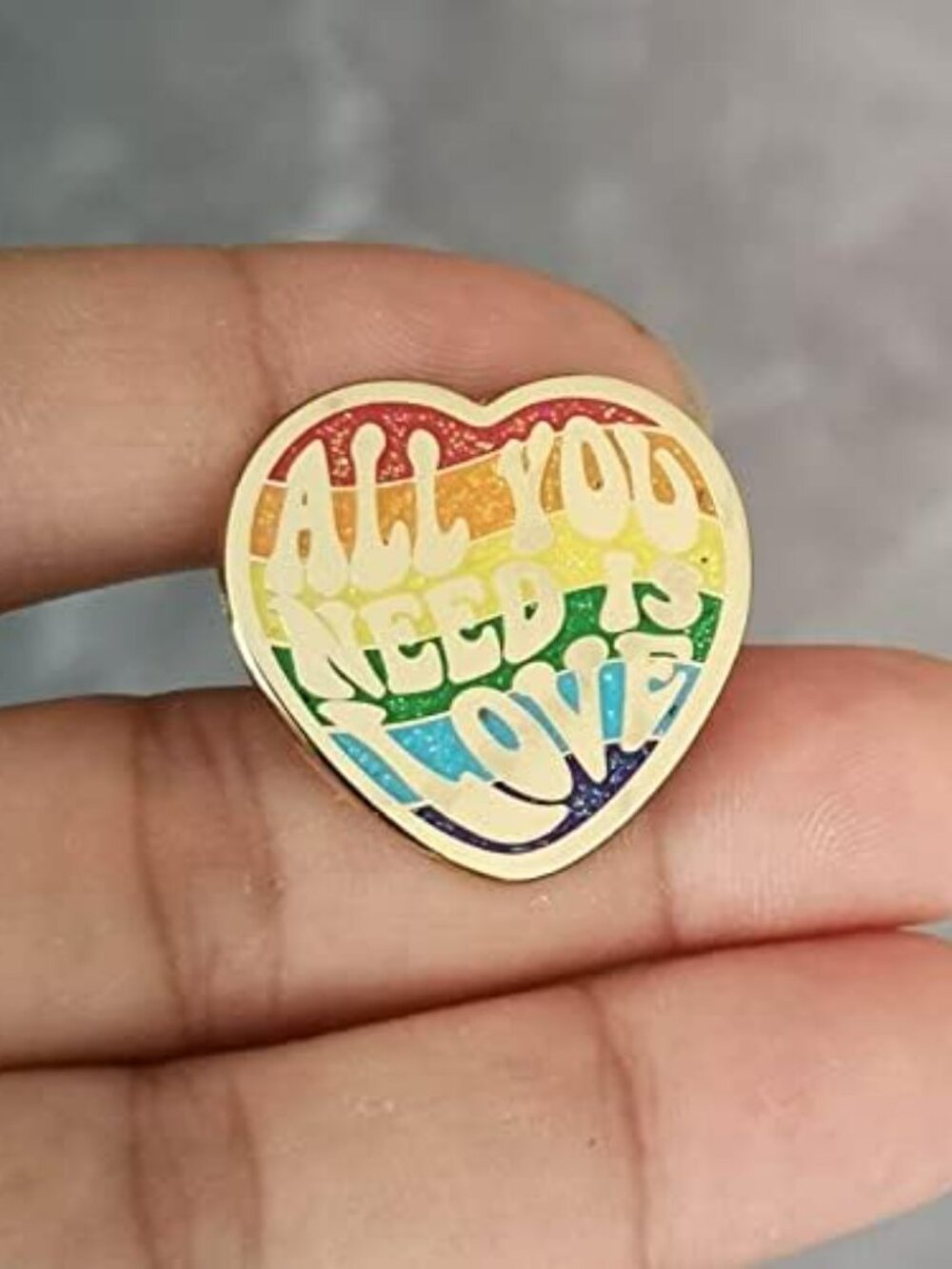 NEW All you need is love Hard Enamel Pin Badge Peace Hippie Flower Child